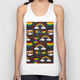 Love is Love Rainbows and Cats Unisex Tank Top