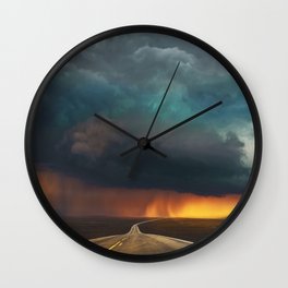 Riders on the Storm (Route 66) - The Loneliest Road in America Wall Clock
