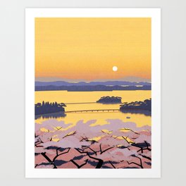 Cherry Blossoms in the Bay (2022) Art Print