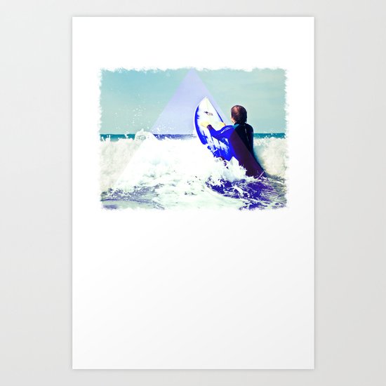 Surfing Devon Art Print