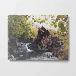 The Crystal Mill Metal Print | Landscape, Photo, Nature, Creek, Color, Mill, Waterfall, Curated, Outdoors, Digital 