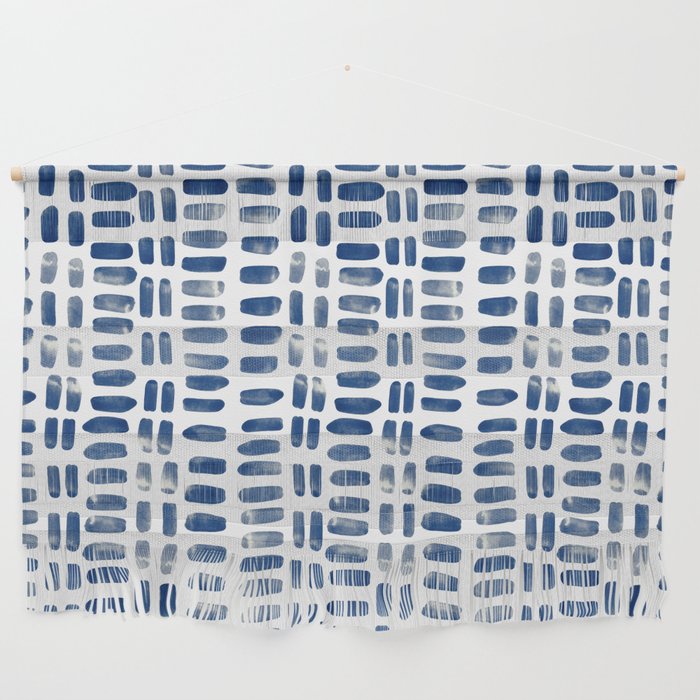 Abstract rectangles - indigo Wall Hanging