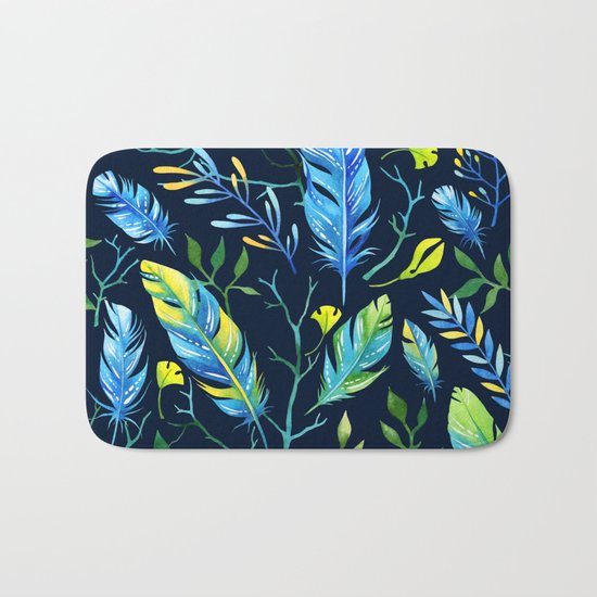 Feathers Pattern 06 Bath Mat