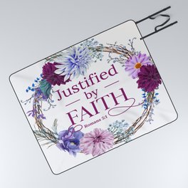 Justified By Faith Romans 5 1 Quote Picnic Blanket