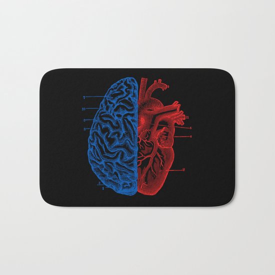 Heart and Brain Bath Mat