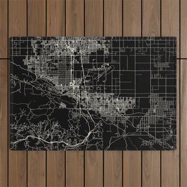 PALMDALE - USA. Black and White City Map Outdoor Rug