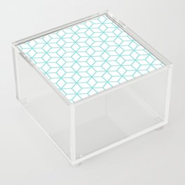Geometric Cube Pattern 135 Aqua Acrylic Box