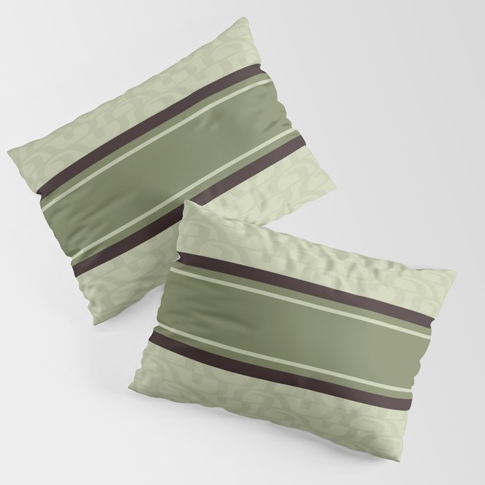 Sage green and brown tribal Pillow Sham