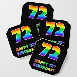 [ Thumbnail: HAPPY 72ND BIRTHDAY - Multicolored Rainbow Spectrum Gradient Coaster ]