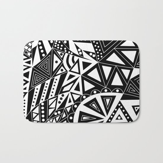 Black and white abstract pattern. 1 Bath Mat