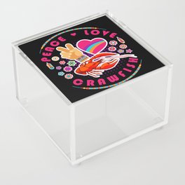 Peace Love Crawfish Sea Creature Crab Acrylic Box