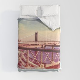 New York City | Vintage Views of NYC | Manhattan Bridge Comforter