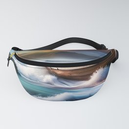 Boat Caught In Stormy Seas  Fanny Pack