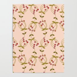soft friendly flowers - peachy Poster