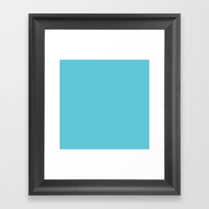 Turquoise Blue Color Framed Art Print