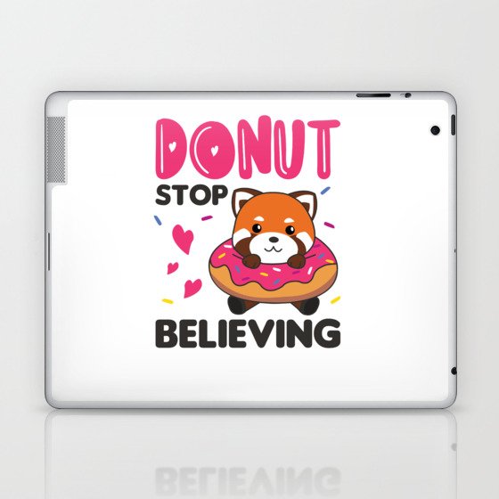 Sweet Red Panda Funny Animals In Donut Pink Laptop & iPad Skin