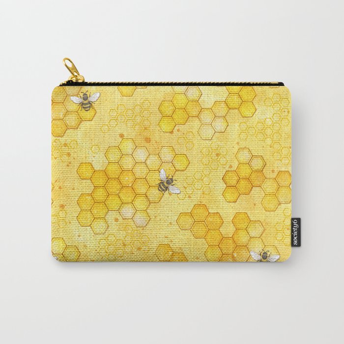 Meant to Bee - Honey Bees Pattern Carry-All Pouch
