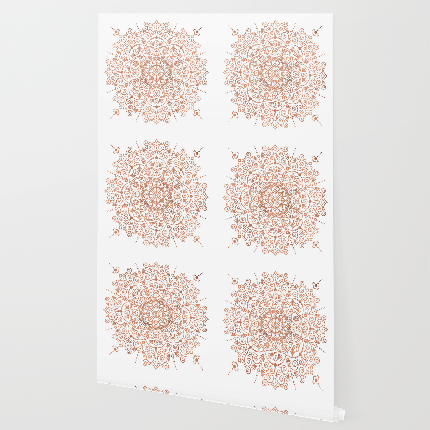 Moroccan Mandala Rose Gold Wallpaper By Catcoq Society6