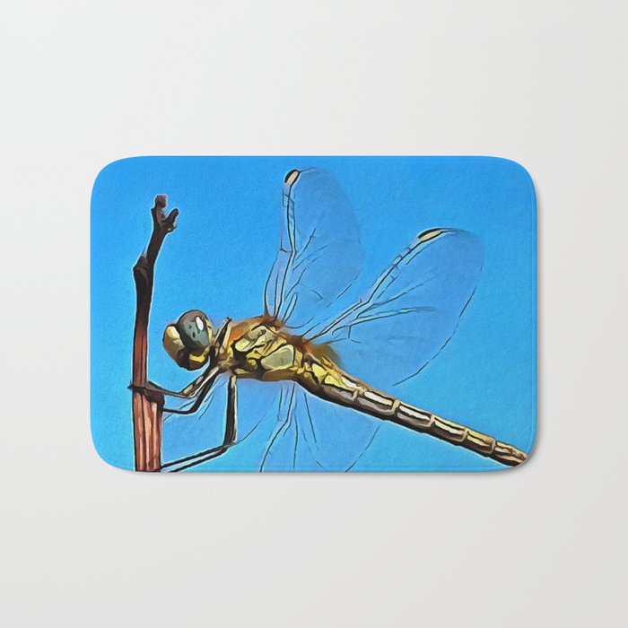 Hang On In There Artistic Dragonfly Bath Mat