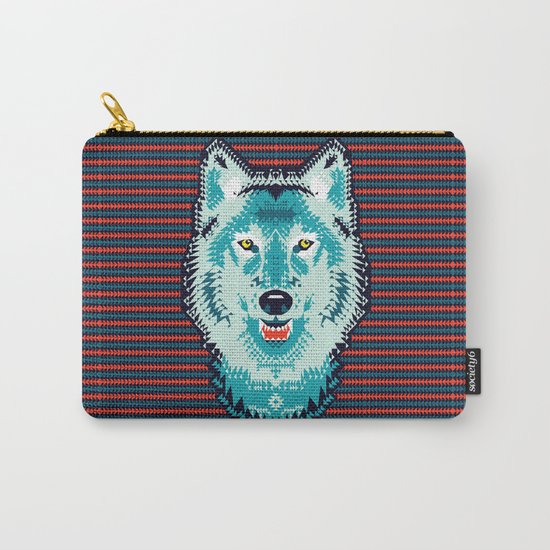 Geometric Wolf Carry-All Pouch