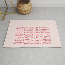 Good things are coming - lovely positive humor vintage illustration Rug