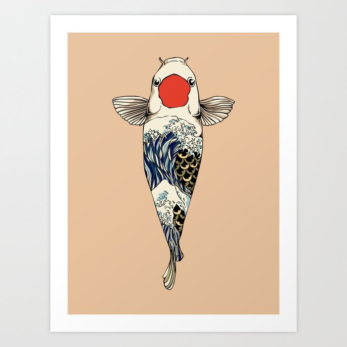 The Great Wave Of Koi Art Print