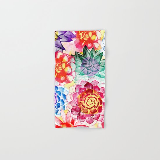 Colorful Succulents Hand & Bath Towel