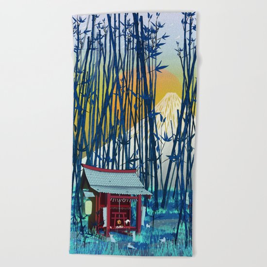 On my way to Mount Fuji Beach Towel