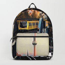 Berlin, Germany Travel Backpack | Germany, Train, Yellow, German, Visit, Graphicdesign, Tower, Cityscape, Deutschland, Fernsehturm 