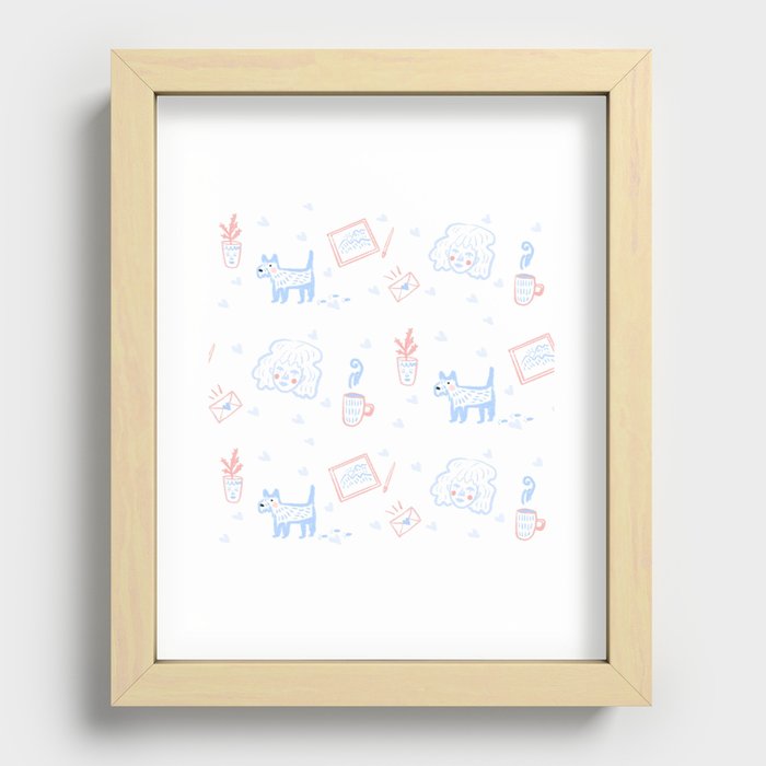 Every day Doodles Recessed Framed Print