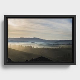Sunrise Tuscany Italy Framed Canvas