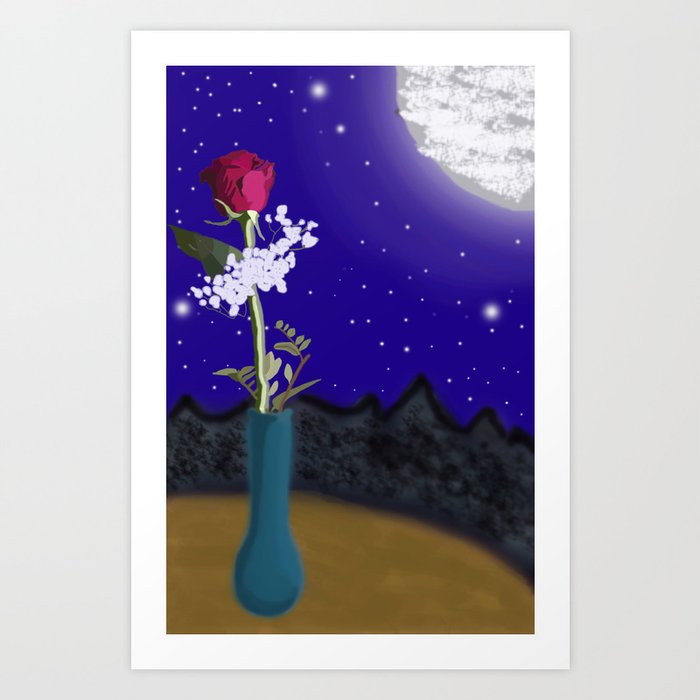 Night Rose Art Print