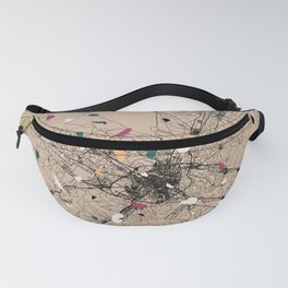 Spain, Zaragoza - Terrazzo City Map Collage Fanny Pack