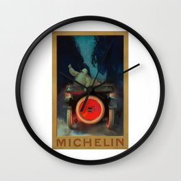 1921 Michelin Tires French Advertising Poster Wall Clock