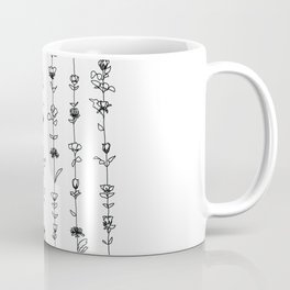 String of Flowers Art Print (B+W) Coffee Mug