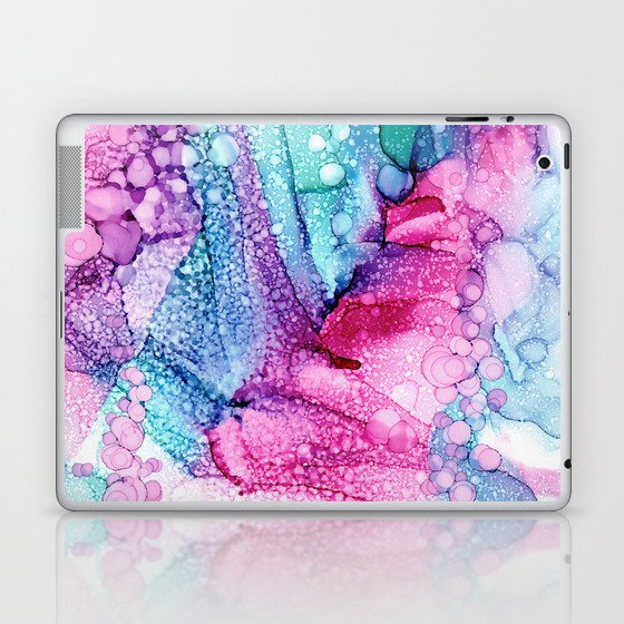 Cotton Candy Explosion 32622 Modern Alcohol Ink Abstract by Herzart Laptop & iPad Skin