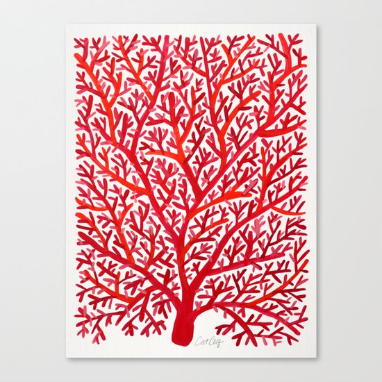 Red Fan Coral Canvas Print