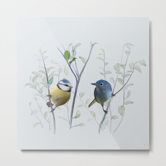 2 birds in tree Metal Print