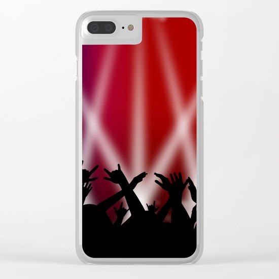 Dancing Crowd With Multi Colour and White Spotlights Clear iPhone Case