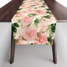 Watercolour ,vintage flowers,roses,floral,summer pattern Table Runner