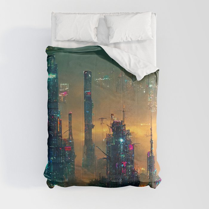 Postcards from the Future - Nameless Metropolis Comforter