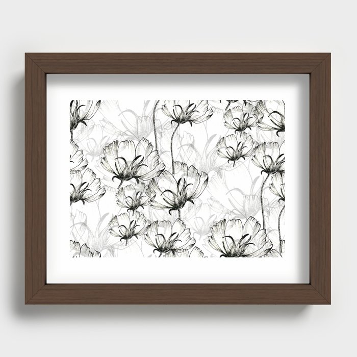 Flowers falling Recessed Framed Print
