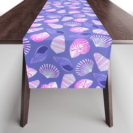 Mix Purple and Pink Shell Pattern on Purple Background  Table Runner