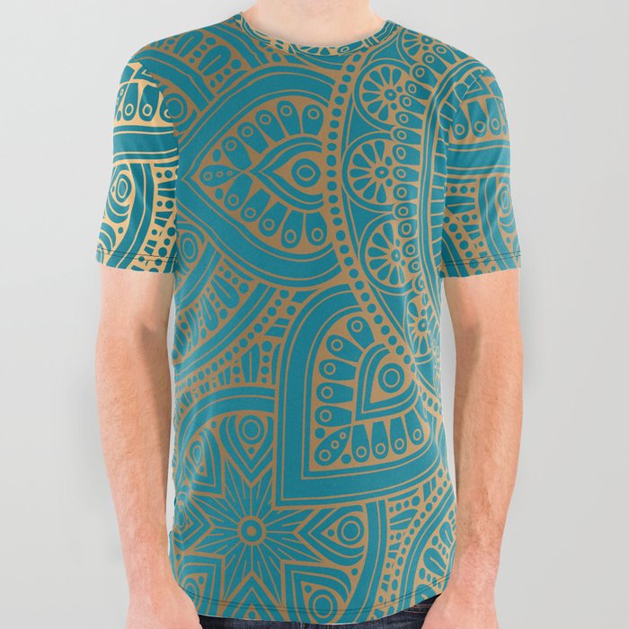 Gold Mandala 9 All Over Graphic Tee