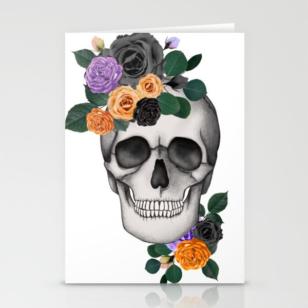 Flowers Scull Stationery Cards