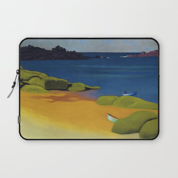 Vallotton / The bay of Tregastel / 1917 - Felix Vallotton  | Beach Landscapes | Rade à Trégastel by Felix Vallotton Fine Art Print | Bay at Tregastel Laptop Sleeve