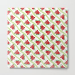 Watermelon Doodle Diagonal Metal Print