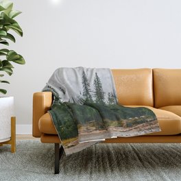 Jasper Fog | Alberta, Canada | Landscape Photography Throw Blanket
