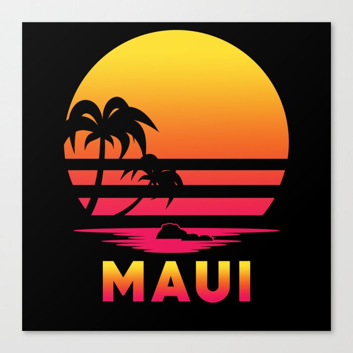 Maui Retro Beach Canvas Print