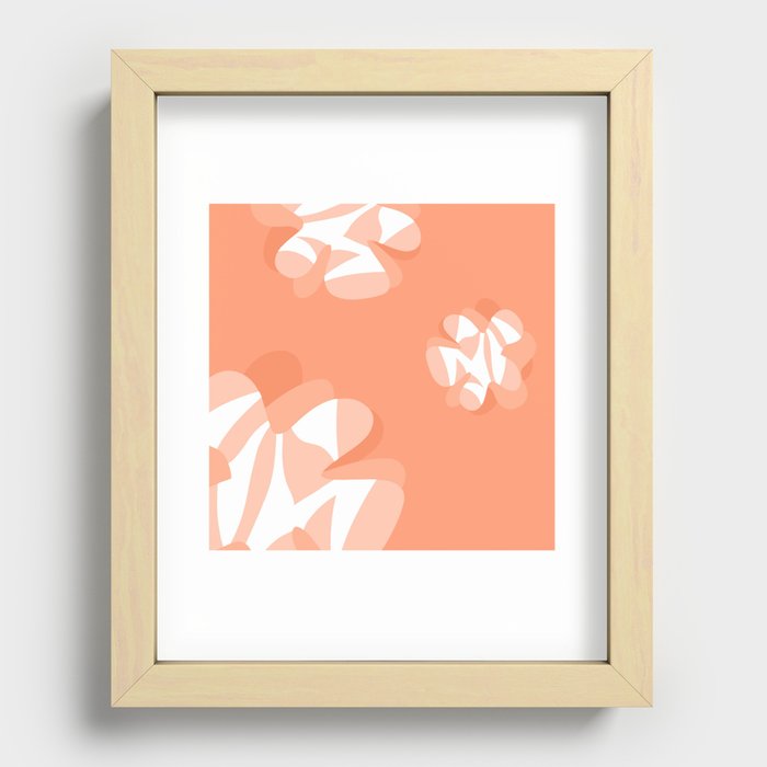 Abstract liquid melting pink flowers 1 Recessed Framed Print